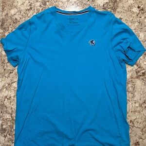 Express Men's Teal V-Neck Tee